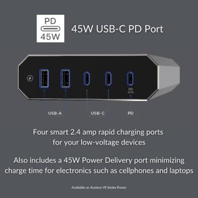 Austere VII Series Power 6-Outlet w/45W - 7SPS6US1