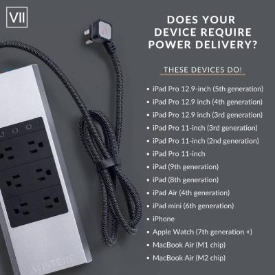 Austere VII Series Power 6-Outlet w/45W - 7SPS6US1