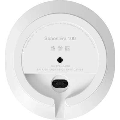 Sonos Next-Gen Acoustics and Connectivity Stereo Speaker with Voice Enabled WiFi and Bluetooth in White - Era 100 (W)