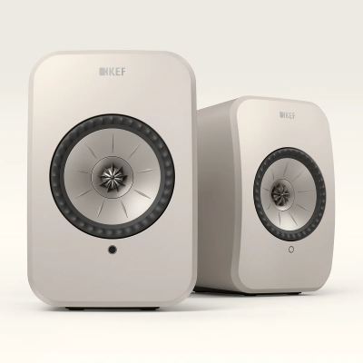 KEF LSX LT True Wireless Powered Bookshelf Speaker System - White